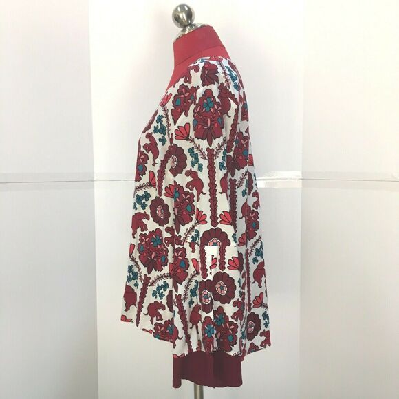 NWT Crown & Ivy blouse Ivory & Red Elephants PL - Picture 2 of 10